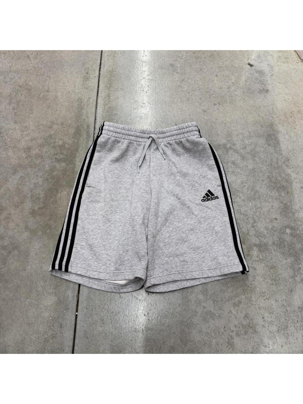 vintage adidas grey and black small logo sweat shorts size medium